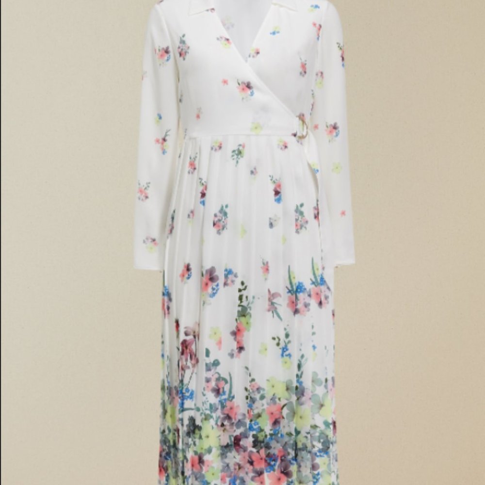 Ted baker Ellian pergola midi dress ivory Size 3 (US 8)
